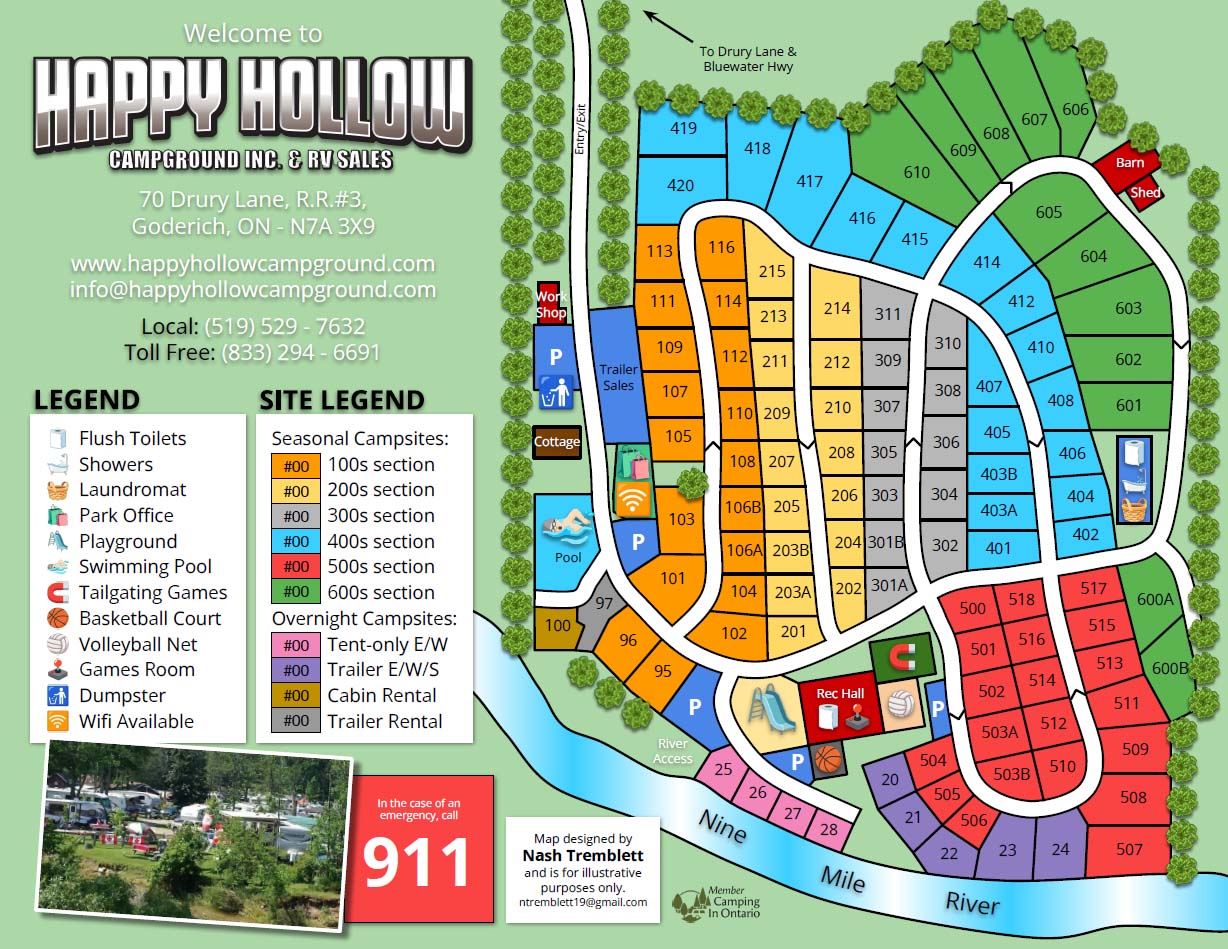 happy hollow campground map